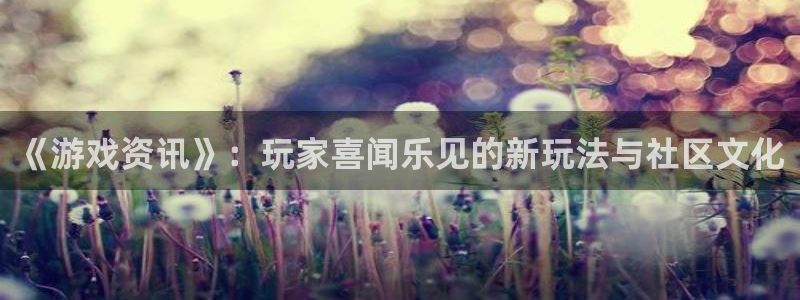 高德娱乐Ii：《游戏资讯》：玩家喜闻乐见的新玩法与社区文化